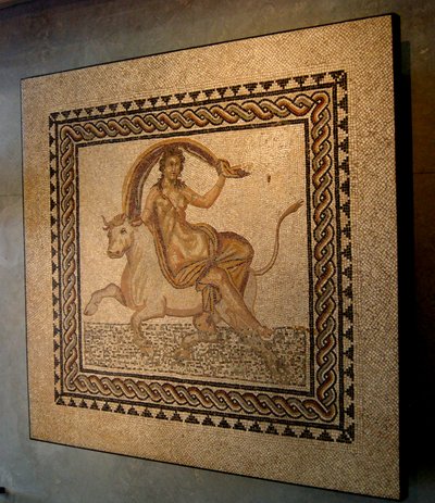 Mosaic of the Rape of Io by Zeus as a Bull by Roman